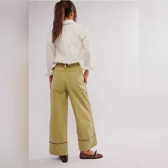 Free People Good Call Striped Pull On Trousers - Picture 2 of 8